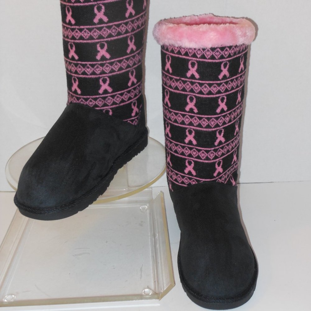 GREATER GOODS PINK RIBBON BOOTS SIZE 11 MEDIUM